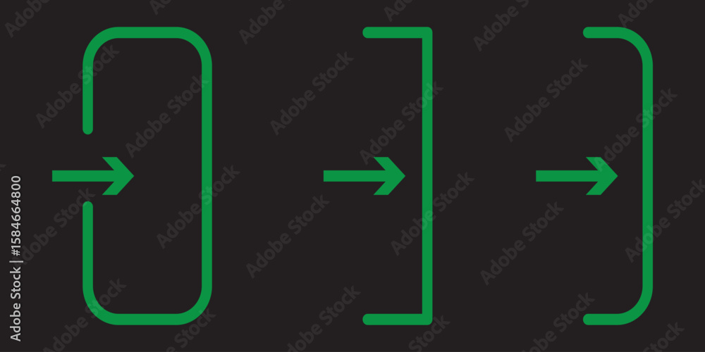 Poster open and close door symbol. icons sign in and sign out app vector symbol logout and login, arrow and