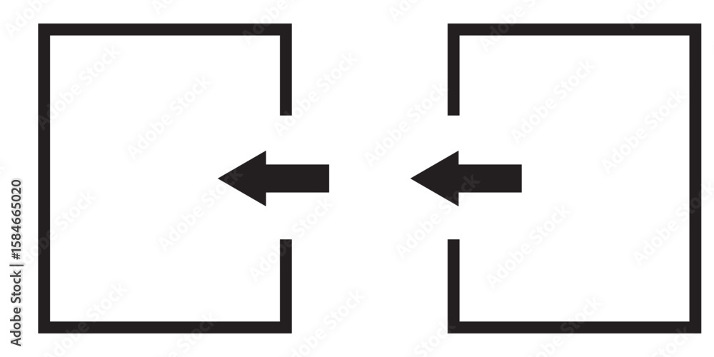 Poster open and close door symbol. icons sign in and sign out app vector symbol logout and login, arrow and