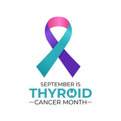 Thyroid Cancer Awareness Month is observed every September banner and background design template. Promote neck checks, support patients and survivors, and advance research.