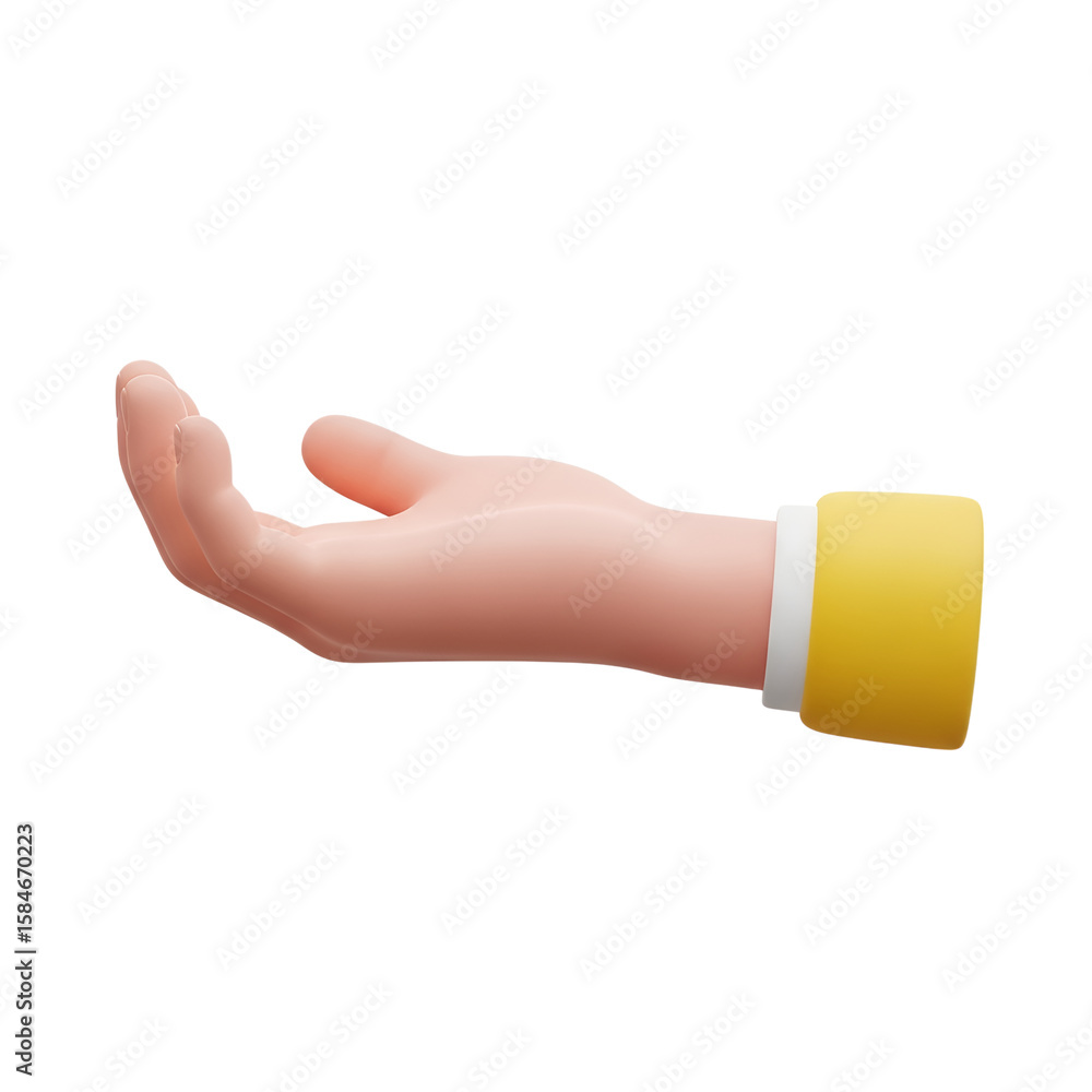 Poster 3d rendering vector icon of a hand offering something isolated on transparent background