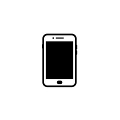 Smartphone with blank screen on a white background  