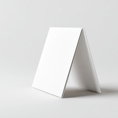 White Folded Sign Mockup Angled View blank empty