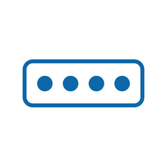 Fototapeta premium Icon with four blue dots arranged in a horizontal line 