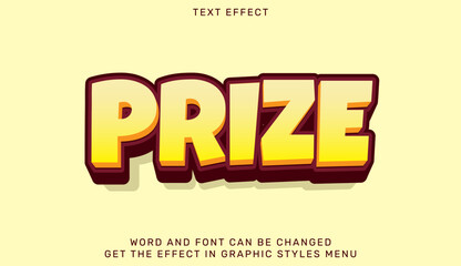 Prize text effect in 3d design