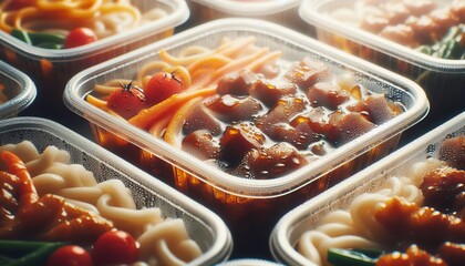 Close up on Containers Macro shot focusing on the condensation i