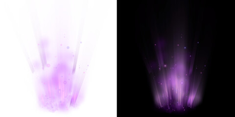 Purple light shoots up Effect, bright neon light with tiny twinkling stars.