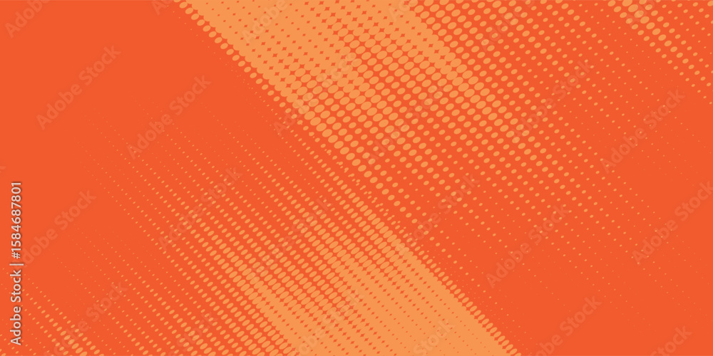 Poster dots halftone orange color pattern gradient texture with technology digital background.