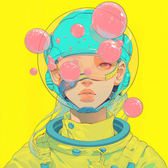 宇宙服を着た可愛い女の子