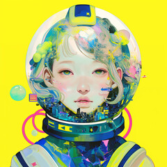 宇宙服を着た可愛い女の子