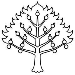 Minimalist Christmas Tree Lights Vector Illustration