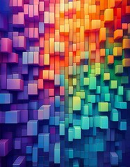 Vibrant Gradient of Textured Rectangular Blocks and Squares