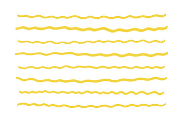 手書きの黄色い波線
