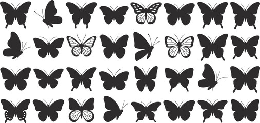 Black and White Butterfly Silhouettes: A Collection of 24 Unique Designs for Creative Projects