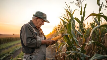 farmer in wheat field