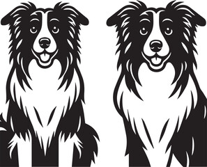 Border Collie Dog Vector – Silhouette 