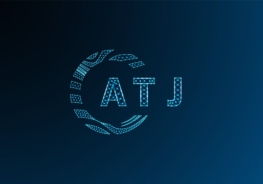 ATJ low poly letter logo vector design. ATJ lower poly logo design. ATJ unique low poly logo design.