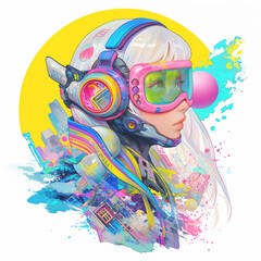 宇宙服的なのをきた女の子
