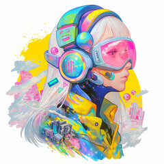 宇宙服的なのをきた女の子