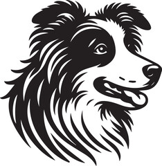 Border Collie Dog Vector – Silhouette 