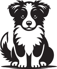 Border Collie Dog Vector – Silhouette 