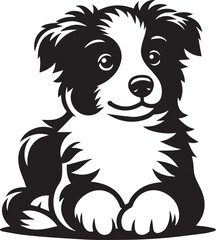 Border Collie Dog Vector – Silhouette 