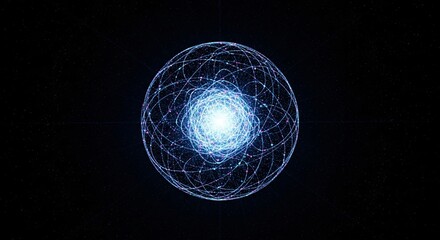 Abstract sphere network connection global digital background technology illustration design