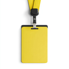 Yellow Conference Badge with Black Lanyard and Clip