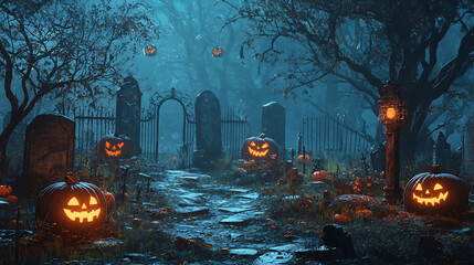 halloween night scene