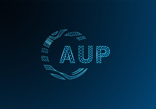 AUP low poly letter logo vector design. AUP lower poly logo design. AUP unique low poly logo design.
