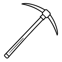 Minimalist Pickaxe Outline Illustration
