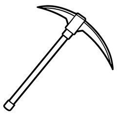 Minimalist Pickaxe Outline Illustration