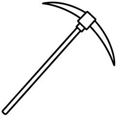 Minimalist Pickaxe Outline Illustration