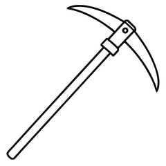 Minimalist Pickaxe Outline Illustration