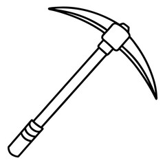 Minimalist Pickaxe Outline Illustration