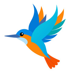 Fototapeta premium Vibrant kingfisher in mid dive capturing a moment of aquatic pursuit