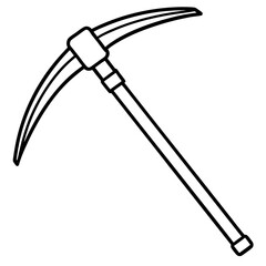 Minimalist Pickaxe Outline Illustration