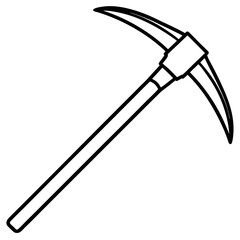 Minimalist Pickaxe Outline Illustration