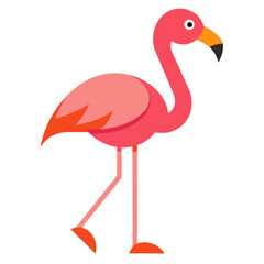 Elegant flamingo standing on one leg showcasing its vibrant pink plumage