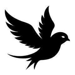Fototapeta premium Elegant silhouette of a sparrow captured in mid flight