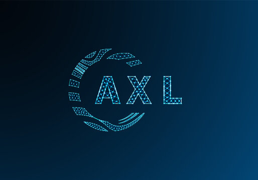 AXL low poly letter logo vector design. AXL lower poly logo design. AXL unique low poly logo design.