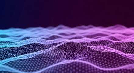 Abstract digital wave background with blue and purple gradient for technology and science concepts