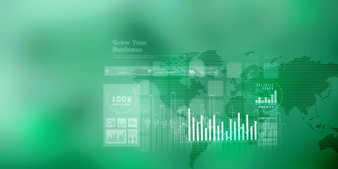 2d illustration Stock market online business concept. business Graph 