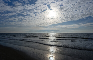 ruhiges Wattenmeer in Dänemark in der Abendstimmung