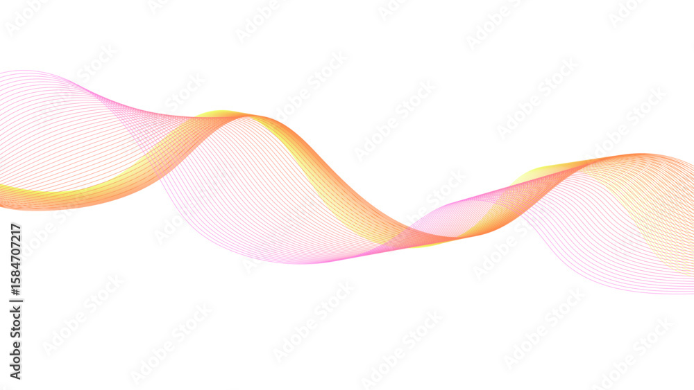 Wall mural clean and minimalist wave graphic. digital current or stream visualization.