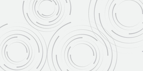 Fototapeta premium Abstract minimalist background with grey dotted circular patterns on the left and right corners, creating a balanced and modern tech-inspired visual layout.