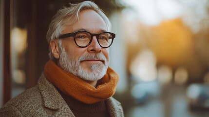 Thoughtful senior man outdoors
