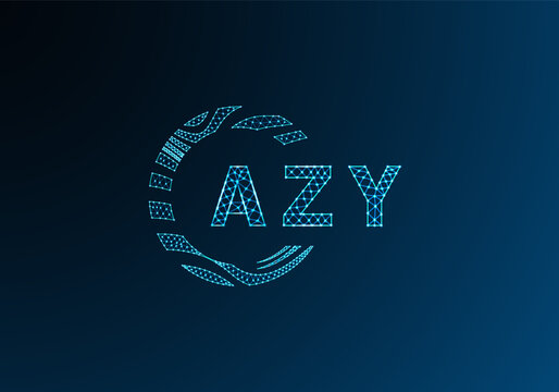 AZY low poly letter logo vector design. AZY lower poly logo design. AZY unique low poly logo design.