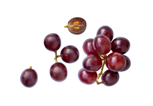 red grapes on white background