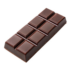 Obraz premium Delicious dark chocolate bar with segmented pieces isolated on transparent background