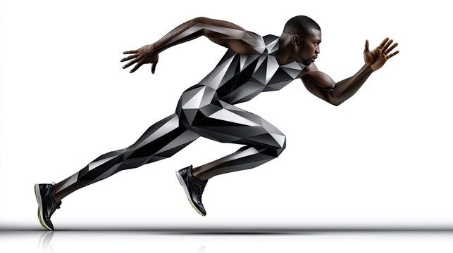 Geometric sprinting athlete